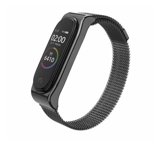 Bransoleta Xiaomi Mi Band 3/4 M3 M4 M5 mediolańska stal (czarna)