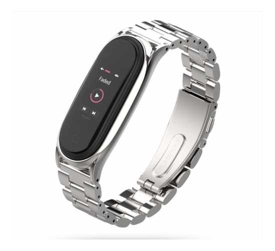 Bransoleta Xiaomi Mi Band 5 ze stali nierdzewnej (srebrna)