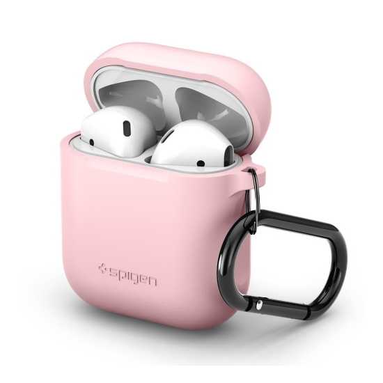 Etui z zaczepem AirPods, i200 TWS, i500 Spigen (różowe)