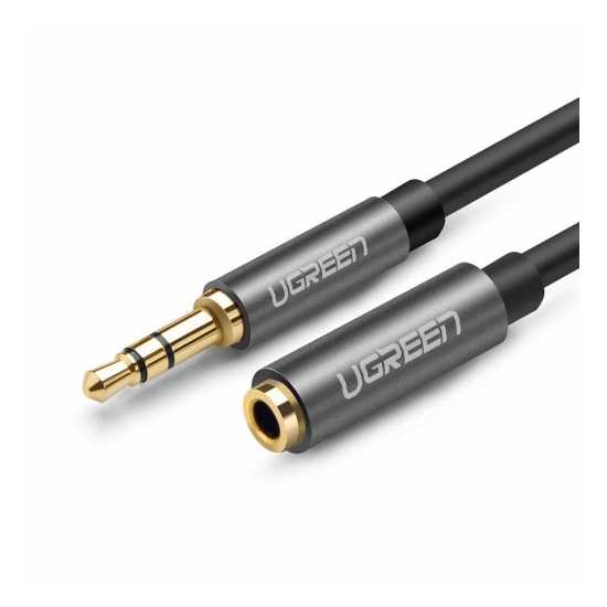 Przedłużacz do kabla audio AUX 3,5 mm mini jack 1m srebrny